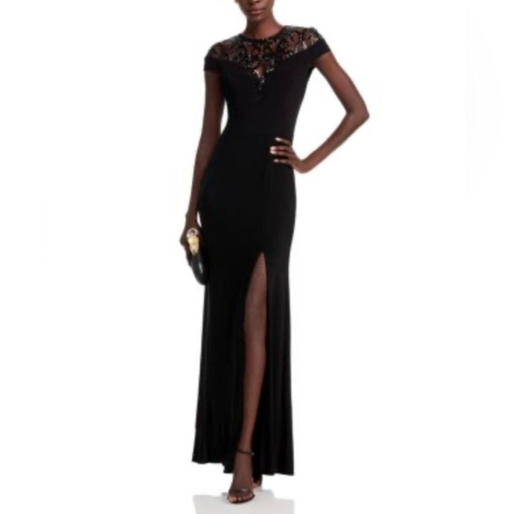 ADRIANNA PAPELL Womens Cap Sleeve Evening Gown Long Formal Dress Slit size 2